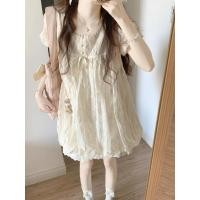 ราคา Summer Forest Style Sweet Youthful Puff Sleeve Slimming Princess Short Dress Petite Elegant Commuting ins Dress (27776118223)