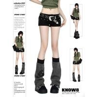 ราคา กางเกงขาสั้นสไตล์อเมริกัน Retro ยีนส์มัดเอวต่ำ ดีไซน์Slim Fitและเซ็กซี่ เหมาะสำหรับหน้าร้อน (27244336471)