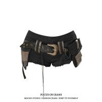 ราคา กางเกงขาสั้นเอวต่ำสำหรับผู้หญิง ดีไซน์ทันสมัย มีวงรอบเข็มขัดกว้าง และให้เลือกหลายขนาด ทำจากยีนส์หนักสไตล์อเมริกัน (40267229638)