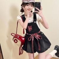 ราคา ชุดนักเรียนหญิงสีดำ ลายย้อนยุคพร้อมโบว์ ผ้าเดนิมสีสว่าง กระโปรงยาวสีขาวแบบอเมริกัน (46406923188)