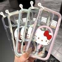 ราคา เคสแม่เหล็กถุงลมนิรภัยสองสีสไตล์มินิมอลสําหรับ iPhone 11 14 15 16 13 12 13PRO 14PRO 15PROMAX 11PROMAX 14PROMAX 16PLUS 15PLUS 13PLUS Hello Kitty ดีไซน์การ์ตูน 9DZW (41774491596)