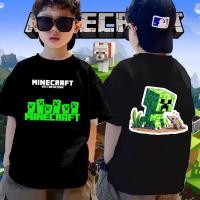 ราคา เสื้อยืดสบายสำหรับเด็กชาย พิมพ์Minecraft ผ้าฝ้ายแขนสั้น (52653535653)