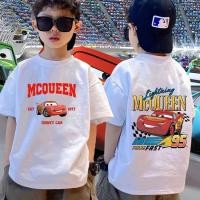 ราคา เด็กผู้หญิงฤดูร้อนเสื้อยืดผ้าฝ้าย100 เรียบง่ายคอกลมแขนสั้นพิมพ์ลายรถทรงหลวมมีสไตล์ (48155833431)