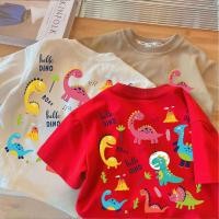 ราคา ลายแขนสะดวก ฝ้ายพิมพ์ คอกลม ไดโนเสาร์ สะดวกสบาย ลายการ์ตูน (42678800970)