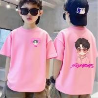 ราคา เด็กผู้ชาย ลายกราฟฟิก สำหรับ 2025 ผ้าฝ้าย แขนสั้น ฤดูร้อน แฟชั่น K Pop unisex เสื้อยืด (55406195876)