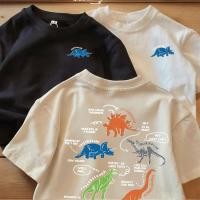 ราคา ลายการ์ตูนไดโนเสาร์ยอดนิยม ดีไซน์เรียบง่าย แขนสั้น คอกลม ทรงหลวม สไตล์ฤดูร้อน ฝ้ายเด็กผู้หญิง ยืดผ้า (54356246150)