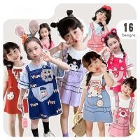 ราคา ชุดเด็กผู้หญิง เสื้อผ้าเด็กผู้หญิง ลายการ์ตูนน่ารัก ชุดเสื้อยืดแขนสั้นปลอมสองชิ้น ชุดเด็กผู้หญิงฤดูร้อน (29436881202)