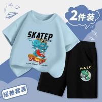 ราคา ชุดฤดูร้อนสำหรับเด็กผู้ชาย ชุดแขนสั้นและกางเกงขาสั้นผ้าฝ้ายแท้ เสื้อยืดสไตล์เกาหลีที่ทันสมัยและทันสมัย (27831445293)