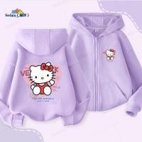ราคา เสื้อแจ็คเก็ตเด็กผู้หญิง Hello Kitty สไตล์สบายๆ มีฮู้ดและซิป ใช้ได้ตลอดฤดูใบไม้ร่วงและใบไม้ผลิ (29991200158)