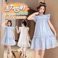 ราคา ชุดเดรสเด็กผู้หญิง 2025 สไตล์ใหม่ ชุดเดรสแขนสั้นสำหรับเด็กผู้หญิง ชุดเจ้าหญิงหรูหรา ชุดชายหาดแขนสั้นสำหรับเด็กโต (25793668655)