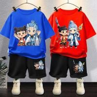 ราคา สาว เสื้อผ้า ชุดสูทแขนสั้นเด็กชาย ใหม่ การ์ตูน ชุดสูทสองชิ้นหล่อ (27138215344)