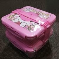ราคา Super Lock กล่องอาหารชุด กล่องข้าว ปิ่นโต 2ชิ้นต่อชุด ลายคิตตี้ (2499336869)