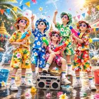 ราคา ชุดสงกรานต์เด็ก ลายดอก ลายสงกรานต์ ผ้าไหมอิตาลี สินค้าพร้อมส่งค่ะ ไม่รวมหมวกนะคะ (24142582031)