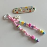 ราคา P060 พวงกุญแจลูกปัด ใส่ชื่อได้ พวงกุญแจdiy (40159216309)