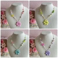 ราคา A084 สร้อยคอเชือกเทียนจี้ดอกไม้ใหญ่ สายเชือกเทียนdiy (41126345382)