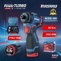 ราคา MASARU Powerturbo รุ่น SCDS 180 ไขควงคลัชไร้สาย 60 N m สว่านไร้สาย 2 ระบบ ขัน เจาะ หัวสวมเร็ว (43810865705)