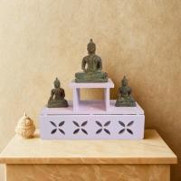 ราคา หิ้งพระตั้งโต๊ะ โต๊ะหมู่บูชา แท่นวางพระ หิ้งไอ้ไข่ หิ้งพระพิฆเนศ หิ้งพระโมเดิร์น k10 sh30 (10347486900)