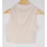 ราคา เสื้อครอป แขนกุด H M มือ 2 คอเต่า สีครีม Size XS อก 30 นิ้ว ยาว 17 นิ้ว (56854146215)