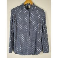 ราคา เสื้อเชิ้ต H M มือ 2 แขนยาวสีฟ้า ลายจุดสีขาว อก 40 นิ้ว ยาว 27 นิ้ว (50250356640)