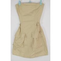 ราคา มินิเดรสเกาะอก H M มือ 2 สีน้ำตาล เชือกผูกเอว อก 28 นิ้ว เอว 28 นิ้ว ปลายกระโปรงกว้าง 19 นิ้ว ยาว 28 นิ้ว (40477752742)