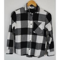 ราคา เสื้อเชิ้ตแขนยาว H M ลายสก๊อต สีขาว ดำ อก 33 นิ้ว ยาว 22 นิ้ว (42874107418)