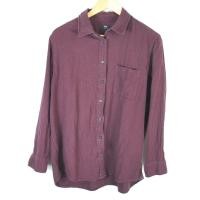 ราคา เสื้อเชิ้ตแขนยาว Uniqlo มือ 2 สีม่วง แดง Size XL อก 44 นิ้ว ยาว 28 นิ้ว (50857189777)