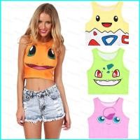 ราคา เสื้อกล้ามแขนกุดลายการ์ตูน Pokémon แบบเซ็กซี่ ดีไซน์สไตล์ญี่ปุ่นน่ารัก (55351927392)