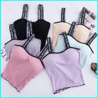 ราคา เสื้อยืดสายเดี่ยวน่ารักสำหรับผู้หญิง ทำจากผ้าฝ้ายห่อหน้าอก พิมพ์ลายอักษรภาษาอังกฤษ (51454442908)
