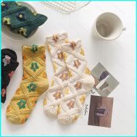 ราคา ถุงเท้าสไตล์ญี่ปุ่น เกาหลี ลายดอกไม้น่ารัก สำหรับนักเรียนและวันหยุดHB2 (49804911578)