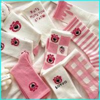 ราคา ถุงเท้าสำหรับนักเรียน สีชมพูลายหมีและสตรอเบอร์รี่ สไตล์เกาหลีญี่ปุ่น HB2 (46754305628)