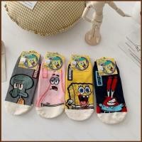 ราคา ถุงเท้าผู้หญิง SpongeBob พิมพ์ลายการ์ตูน ระบายอากาศได้ดี สำหรับนักเรียนและสวมใส่ง่าย (27788436703)