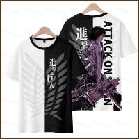 ราคา Bh2 Attack on Titan Anime Tshirt แขนสั้น Unisex Tee คอสเพลย์ Mikasa Ackerman 3D เสื้อแฟชั่น Casual Plus ขนาด (26929538451)
