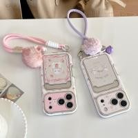 ราคา หนังเทียม พร้อมเชือกเส้นเล็ก กระจก ที่ใส่บัตร เหมาะสําหรับ iPhone 14 15 16 17 pro max เคสโทรศัพท์ Bowknot Rabbit (47956831293)