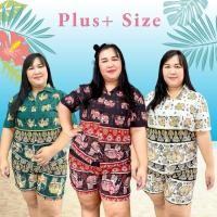 ราคา OXY Shop Plus ชุดเซตสาวอวบลายช้าง งานลิมิเตท งานตัดจากทางร้าน ผ้าไหมอิตาลี ผ้าลื่นสวมใส่เย็นสบาย (26401578278)