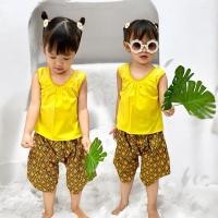 ราคา OXY shop ชุดเซตเด็กโจงกระเบน เสื้อคอกระเช้า ชุดไทยใส่ตามเทศกาล วัฒนธรรมไทย (26204711307)