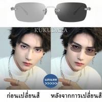 ราคา ว่นสายตาสั้นเลนส์ออ โตเมติก ออกแดดเปลี่ยนสี แว่นตาไร้กรอบ UV400 แว่นตากรองแสง (26634754441)