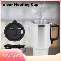 ราคา Nxarose Nxarose รถกาต้มน้ำไฟฟ้าสแตนเลสในรถเดินทาง Thermoses ความร้อนขวดน้ำถ้วยที่มีไฟแสดงสถานะขับเคลื่อนโดยที่จุดบุหรี่ชาร์จฐานสำหรับชากาแฟนมกระติกน้ำร้อน (51706858821)