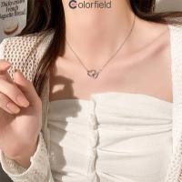 ราคา Colorfield สร้อยคอแฟชั่น จี้รูปหัวใจคู่ ประดับเพทาย สีเงิน ของขวัญวันวาเลนไทน์ สําหรับแฟนสาว (29223759307)