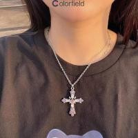ราคา Colorfield สร้อยคอโซ่เงิน สองชั้น ผู้หญิง จี้ไม้กางเขน ประดับเพชร สไตล์ฮิปฮอป (26023867666)