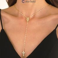 ราคา Colorfield สร้อยคอไม้กางเขน สีทอง เกาหลี ระดับไฮเอนด์ ละเอียดอ่อนจี้ สำหรับผู้หญิง แฟชั่น เครื่องประดับ COD (25891730771)