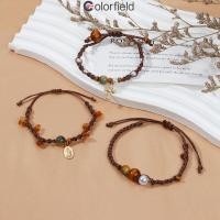 ราคา Colorfield สร้อยข้อมือหินตาแมววินเทจ ทอมือแบบเรียบง่ายสำหรับผู้หญิง COD (43522393757)