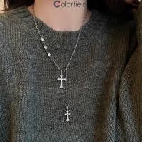 ราคา Colorfield จี้ไม้กางเขนคู่ สร้อยคอ ผู้หญิง ฮิปฮอป ยาว โซ่ฮู้ด แฟชั่น เรียบง่าย คู่รัก COD (40972394130)