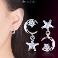 ราคา Colorfield เซอร์คอน ดาวห้าแฉก พระจันทร์ ต่างหู ไม่สมมาตร ผู้หญิง หวาน พู่ COD (41772394056)