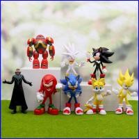 ราคา G2P 8pcs Sonic the Hedgehog Action Figure Tails Amy Rose Knuckles the Echidna Shadow the Hedgehog ตุ๊กตาของเล่น P2G (49206534026)