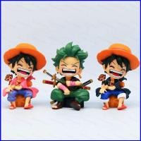 ราคา G2P ONE PIECE ลิง D Luffy Roronoa Zoro Vinsmoke Sanji Chibi นั่ง Pose Action Figure เครื่องประดับ P2G (40828945663)