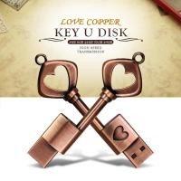 ราคา Love COPPER Key U Disk แฟลชไดรฟ์ USB 128GB 64GB 32GB 16GB 8GB U Disk Version 2 0 (25436612634)