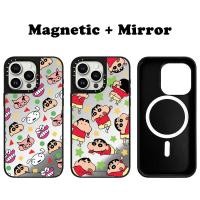 ราคา Carving โลโก้เคสกระจกแม่เหล็กเหมาะสําหรับ iPhone 17 Pro Max 17Air 16 Promax 15 Plus 14 Pro 13 12 11 Crayon Shin chan Casetify เคสโทรศัพท์กันกระแทกป้องกันฝาครอบ (57457325374)