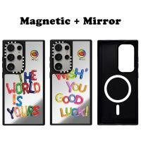 ราคา Wish Words เคสกระจกแม่เหล็กสําหรับ Samsung Galaxy S25 Ultra S24 Plus S23 Caseti เคสโทรศัพท์กันกระแทกฝาครอบป้องกัน (46855934943)