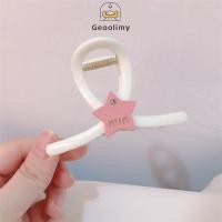 ราคา Pink Five pointed Star Little Hair Claw Clip Curly Hair Shark Clip Sweet Hairpin Women Geoo (26521826267)