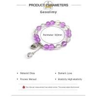 ราคา Heart Pendant Bracelet Purple Glass Bead Bracelet Niche Gentle Hand Jewelry Women Geoo (24139847990)